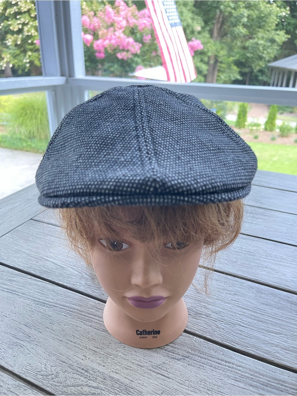 Goorin Bros Gibbons Textured Charcoal Black Newsboy Cap Adult Medium